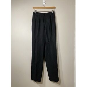 Giorgio Sant'Angelo Pants Womens Sz 8 Black Linen Rayon Blend Pleated High Rise